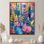 «Blue Pink Palms Desert Paradise III», impression d'art mural palmiers et palmiers-427099571-427099581