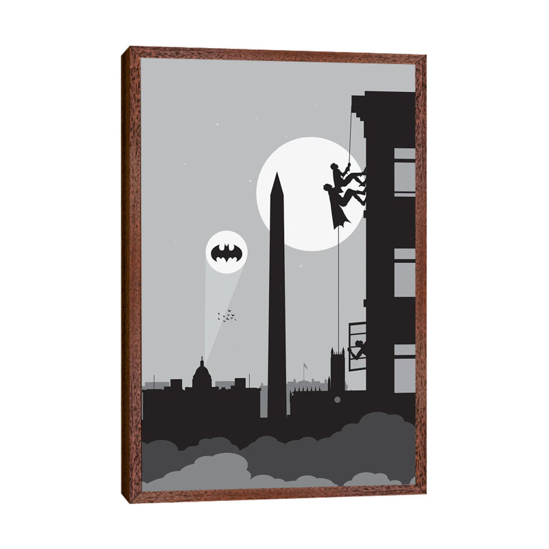 Washington 1 Piece Wall Art on Canvas, 66.04cm H x 45.72cm W x 3.81cm D, Classic Brown Wood Floater Framed