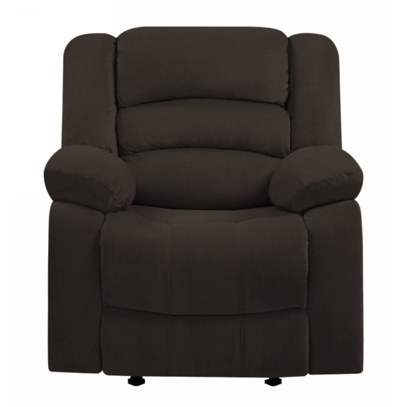 Fauteuil inclinable manuel en cuir 37 po, Cuir assorti brun