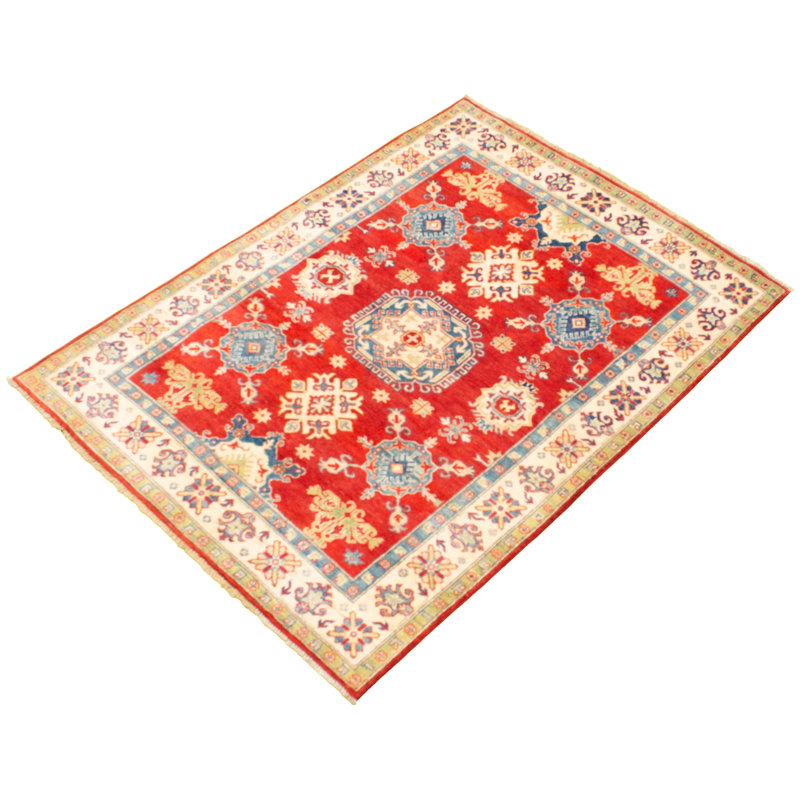 Tapis unique en laine noué à la main style Gazni des années 2010 de 5 pi x 6 pi 8 po brun Qaiden