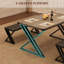 Ensemble de table de salle à manger avec 2 bancs rembourrés, ensemble de table de cuisine à pieds en forme de Z, coin-repas compact pour maison de campagne-1260460887