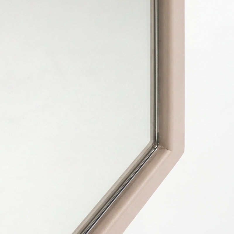 School Metal Flat Wall Mirror, Silky Taupe