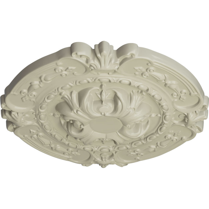 Médaillon de plafond Endurathane Southampton, DE 16 3/8 po x P 1 3/4 po (convient aux auvents jusqu'à 2 3/4 po), Jaune clair