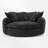 Upholstered Oversized Round Barrel Sofa Chair-1982638618
