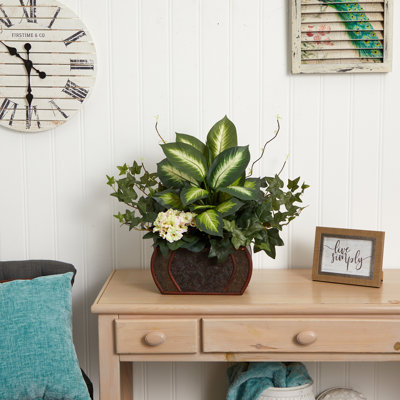 20'' Faux Ivy Plant in Wood Pot