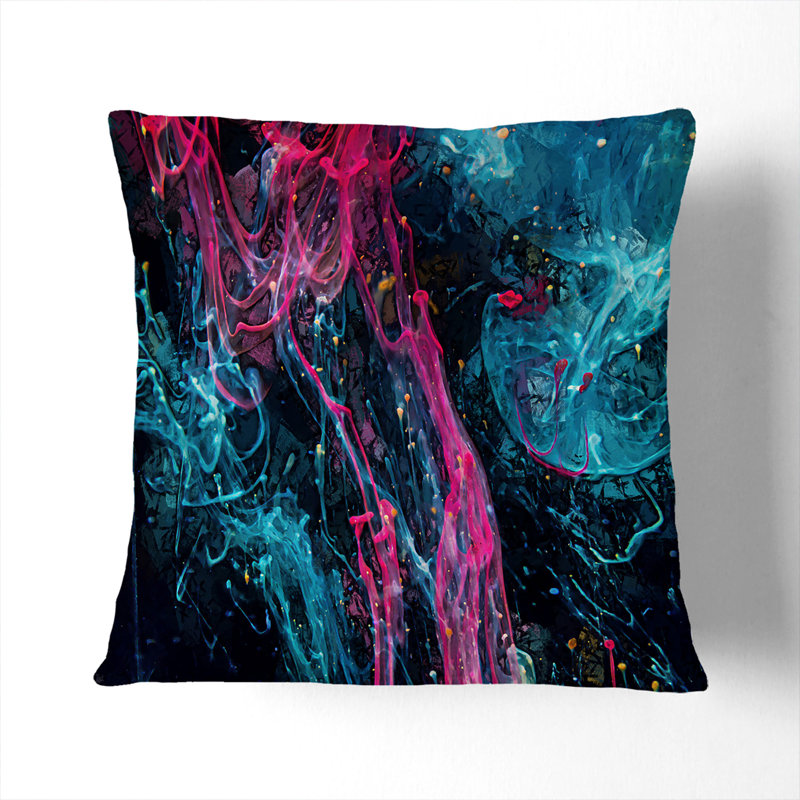 Abstract Square Cushion, 40cm H x 40cm W x 15cm D, White