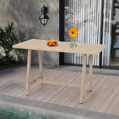 Table de salle à manger de style patio en bois d'acacia de style méditerranéen