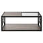 Table basse moderne pour chambre à coucher et salon, verre trempé et bois aggloméré rustique, table basse de style industriel-129464738