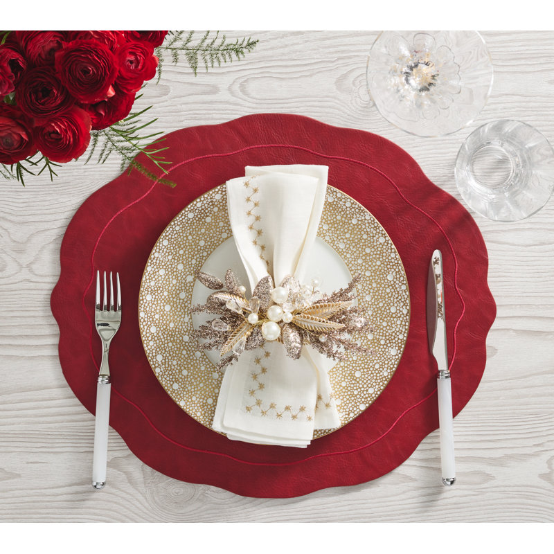 Starry Night Napkin, White/Gold