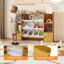 Bibliothèque et rangement pour jouets pour enfants avec 8 boîtes ouvertes et 2 armoires à une porte Beige-1647386245