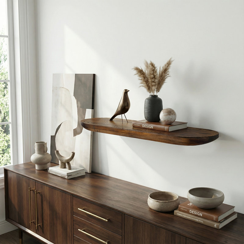Tablette flottante en bois massif