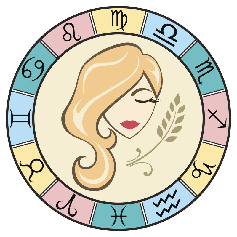 Virgo Zodiac Sign by Jena_Velour - Wrapped Canvas Print, 30cm H x 30cm W