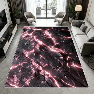 1PC Modern Abstract Wavy Navy Blue & White Geometric area rugs for Living Room, Soft and Comfortable, Suitable for all seasons, easy-to-maintain, machine washable Indoor floor mat, Under Table Farmhouse suitable for dining room, bedroom, entryway,