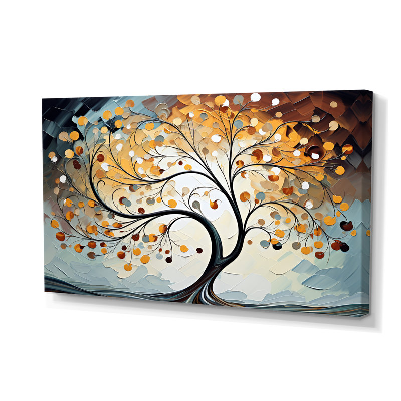 Jaune majestueux auvent jaune - arbres, art mural pour le salon