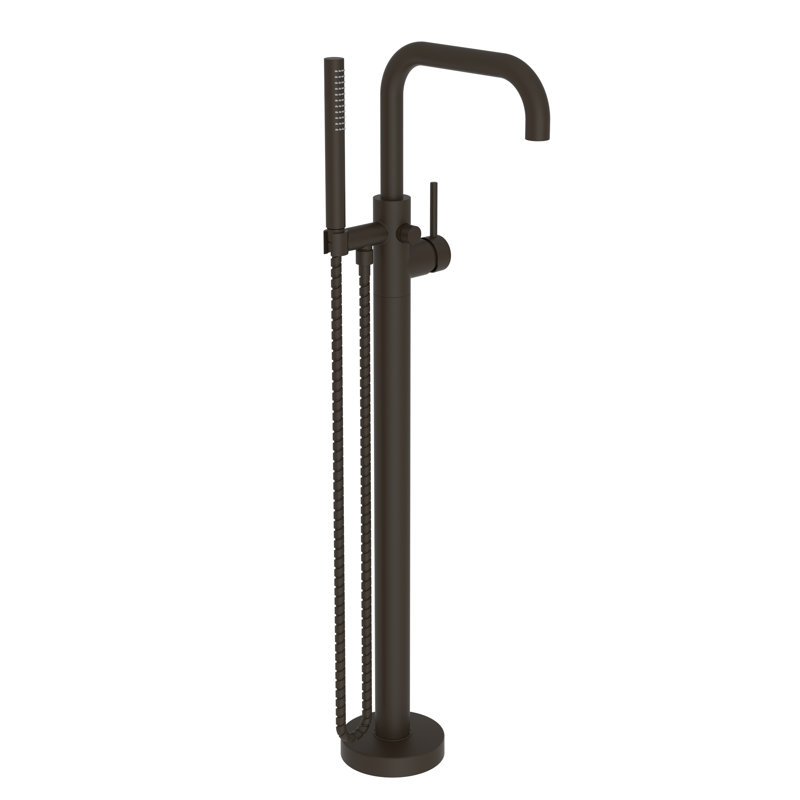East Square Free Standing Exposed Tub and Hand Shower Set, Oil Rubbed Bronze
