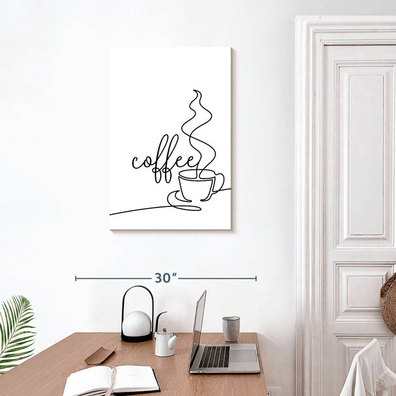 Typographie de tasse à café, H 30 po x l 20 po