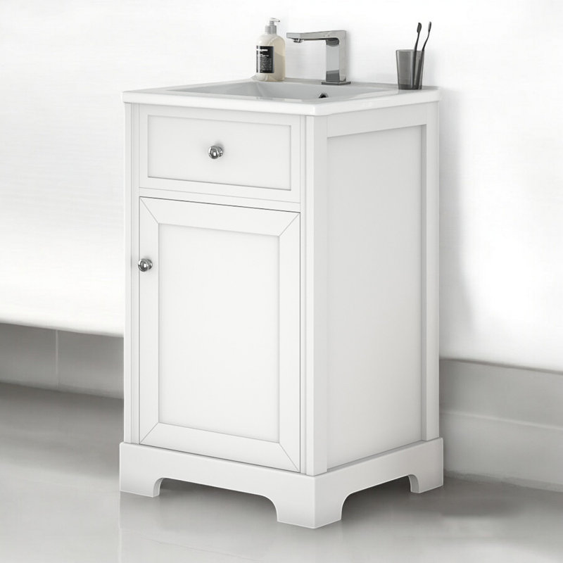 20" Single Vanity With Ceramic Top, White
