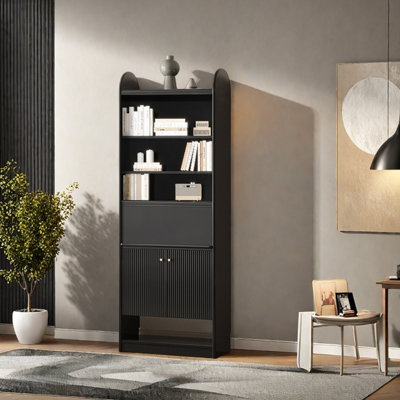 Light luxury black fashion bookcase