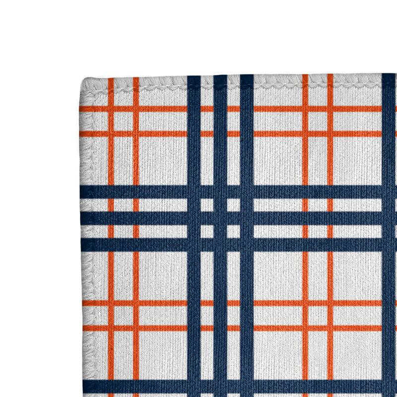 Tapis bleu / blanc à carreaux, Rectangle 4 pi x 6 pi