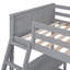 Lit superposé simple au-dessus d'un lit double gris avec bureau pratique - Bureau en bois massif et construction confortable-923631053-923631052