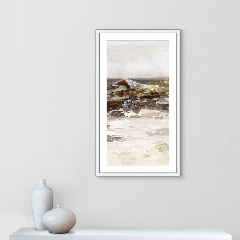 «Stoney Peak Print» par Casa Fine Arts, Blanc, Reproduction encadrée avec passe-partout, H 35,5 po x l 20,5 po x P 1,25 po