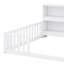 Structure de lit pour enfants avec tablettes de rangement latérales et garde-corps pour enfants-129042645