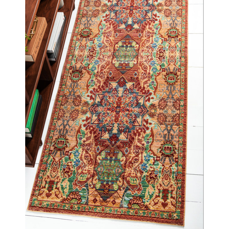Tapis multicolore Glasser, Tapis de couloir 2 pi 7 po x 9 pi 10 po