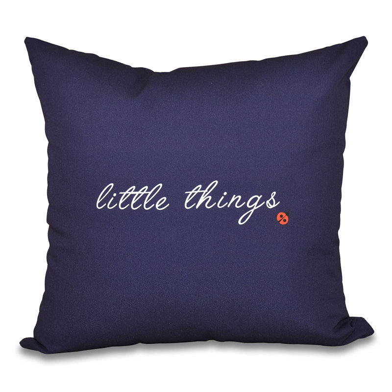 A Way With Words Reversible Throw Pillow, Navy Blue, 18"x18"