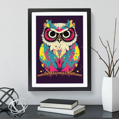 XV1022-4103X Splashed Owl No.2 - Single Picture Frame Painting