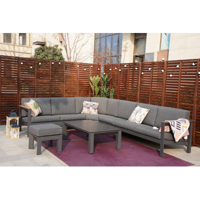 Ensemble de conversation modulaire avec coussins 6 pièces Jimena