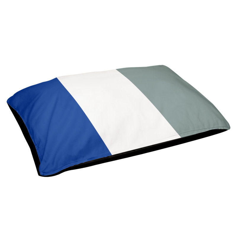 Coussin pour chien Arizona Tempe, Moyen (l 28 po x P 18 po x H 6 po), Bleu / blanc / argent