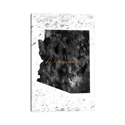 Arizona Black And White Gold by WallDecorAddict - Wrapped Canvas Gallery-Wrapped Canvas Giclée