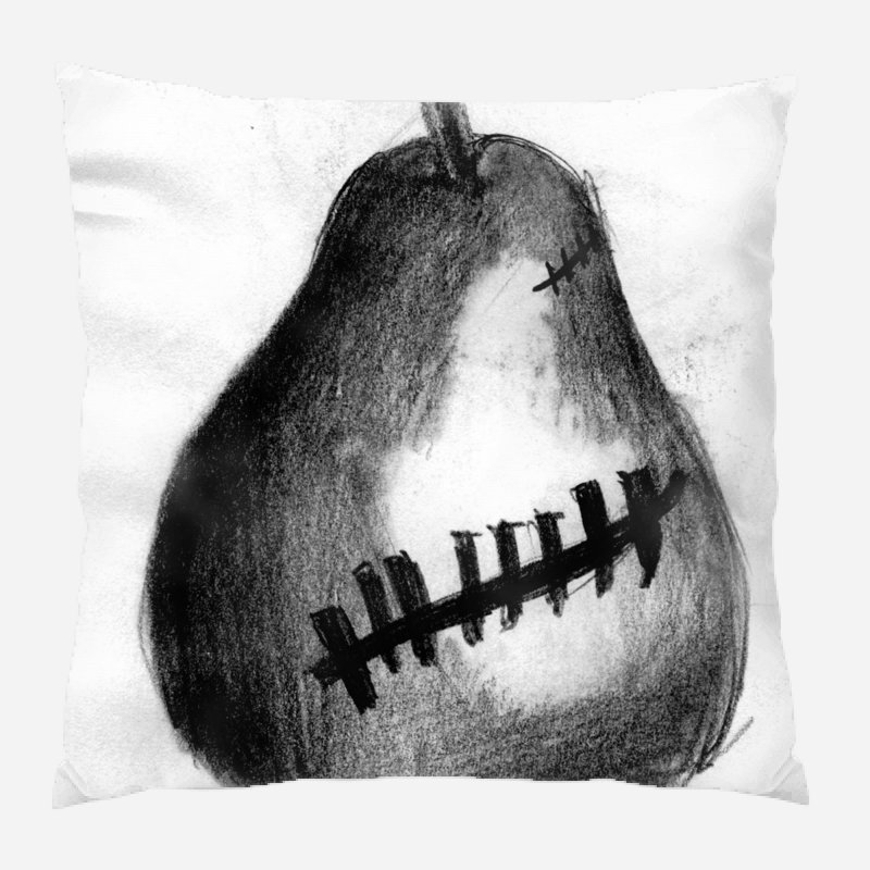 Coussin en poirier Hernandes, Microsuède, Intérieur
