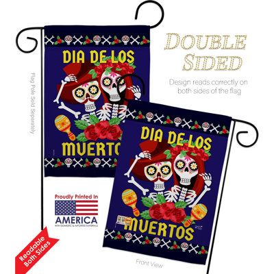 Double Sided 18.5'' H x 13'' W Polyester Day Of The Dead Flag Set