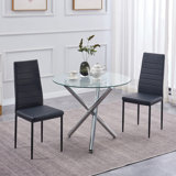 Chiquetta 2 - Person Glass Top Three Leg Dining Set