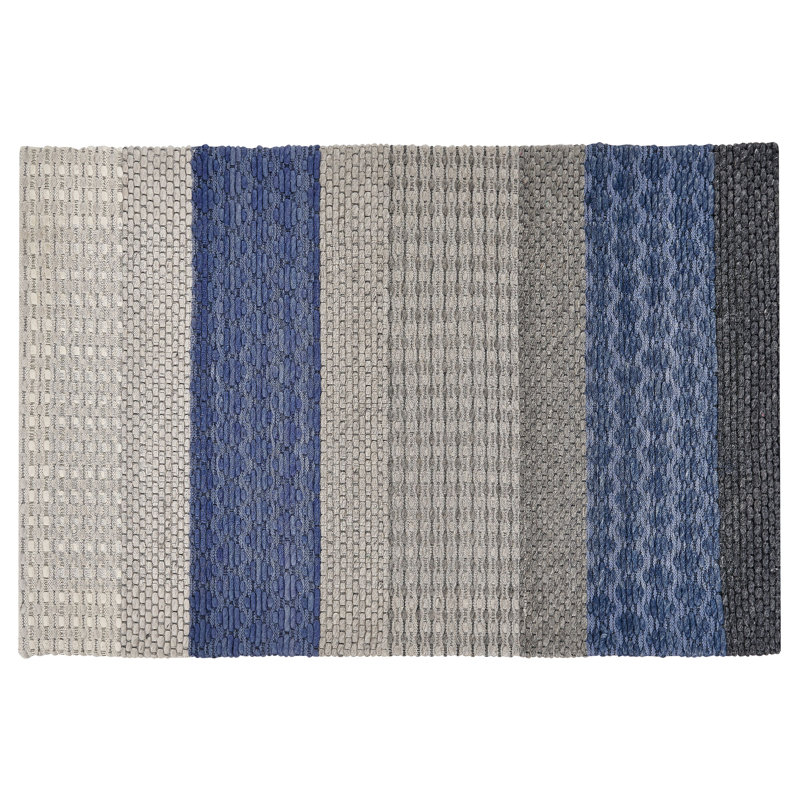 Maywood Striped Wool Hand Woven Area Rug, Rectangle 140 x 200cm