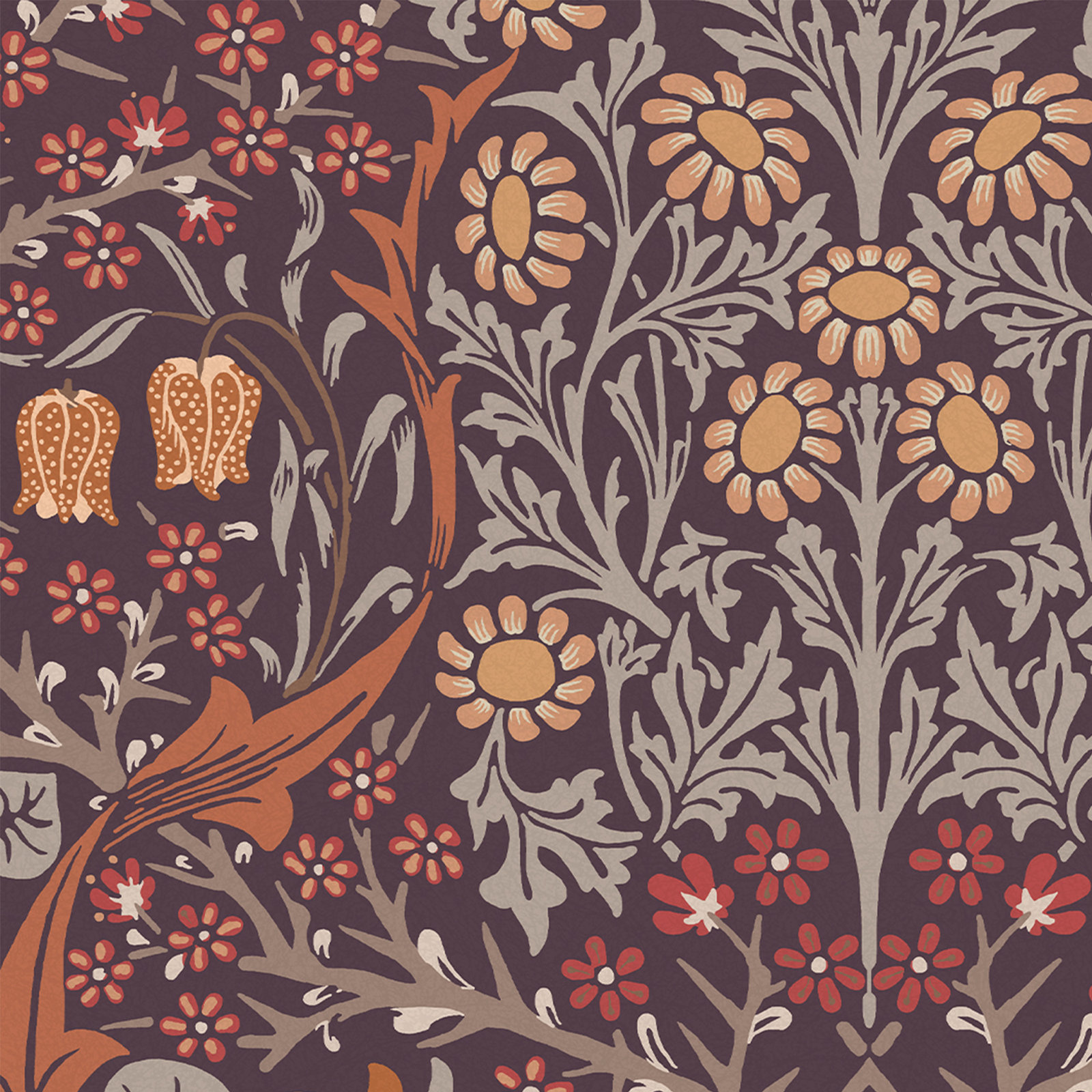 Nilda Floral Wallpaper, Blackthorn Plum
