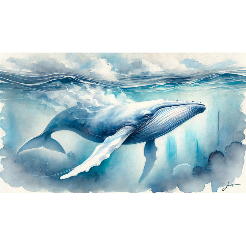 Reproduction d'art sur toile baleine à bosse Tranquil Underwater, H 20 po x l 35 po