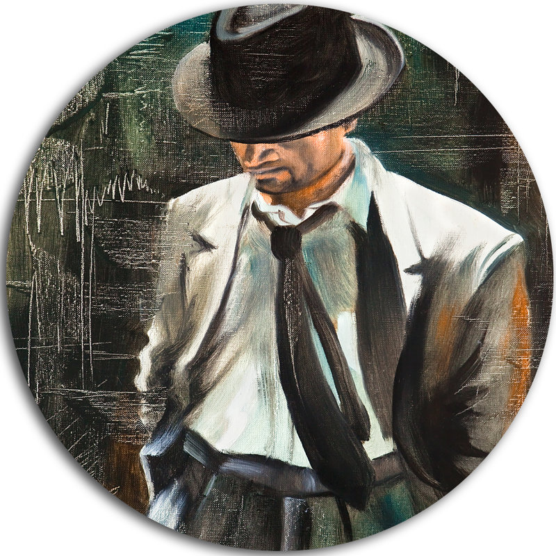« the pour homme portrait », peinture, H 23 po x l 23 po x P 1 po, Métal