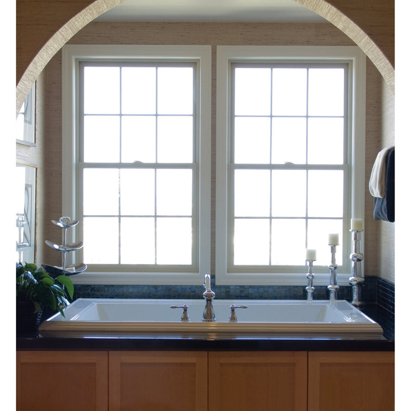 Angel 72'' x 42'' Soaking Acrylic Bathtub, Biscuit, Polished Brass