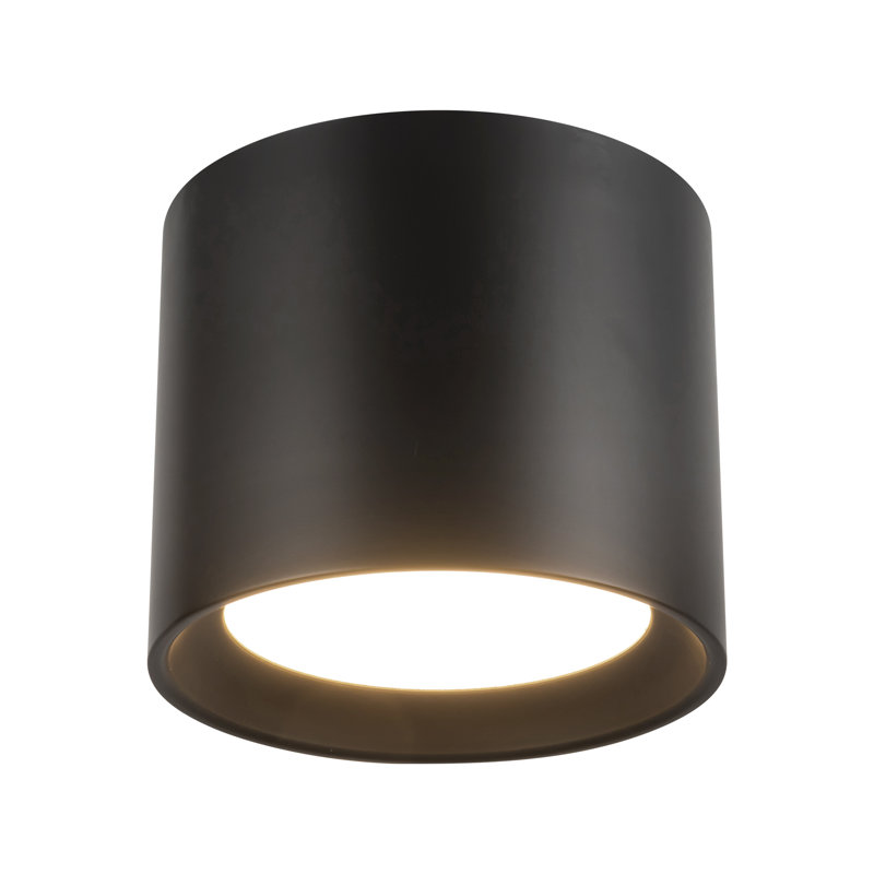 Napoleon 7-in (6-in Height) Black dimmable LED Semi-Flush Mount, Height 6 in, Matte Black