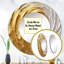 Or et crème Enchanted Whirls I - miroir spirales abstraites, miroir mural décoratif rond moderne, impression d'art en métal-99621109