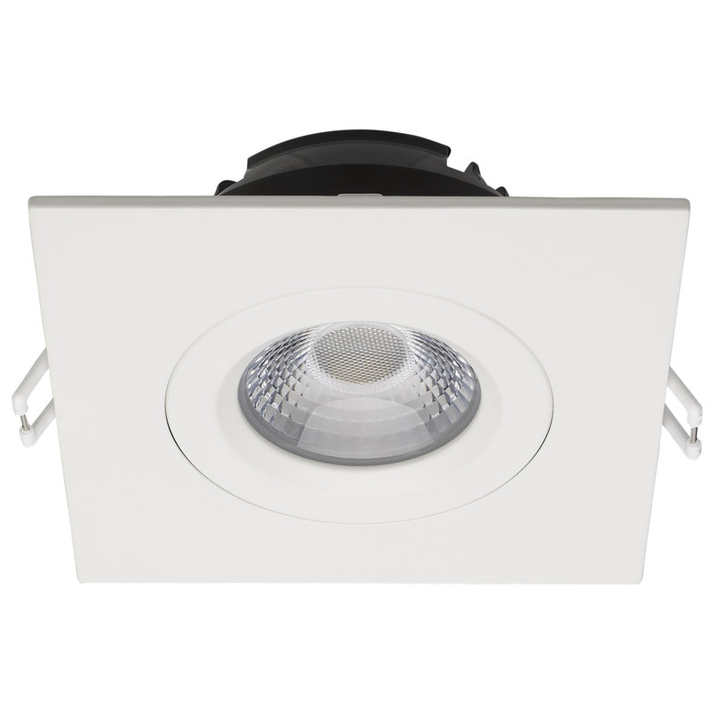 4" Square Adjustable Trim Selectable Color Temperature Dimmable Air-Tight IC Rated LED Canless Recessed Lighting Kit, White