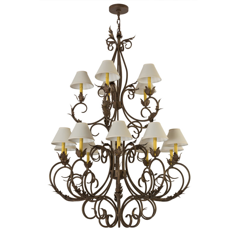 Alexandria 15 - Light Fabric Dimmable Classic / Traditional Chandelier