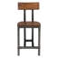 Ensemble de salle à manger 5 pièces à hauteur de comptoir et 4 chaises à hauteur de comptoir Rustic Brown and Gunmetal-1250621286