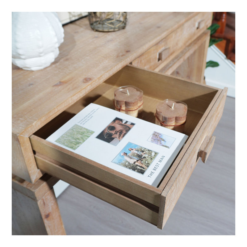 Console rustique en bois avec 3 tiroirs, table d'entrée 47 po avec tiroirs, console en bois pour entrée, couloir, vestibule, couloir, bureau
