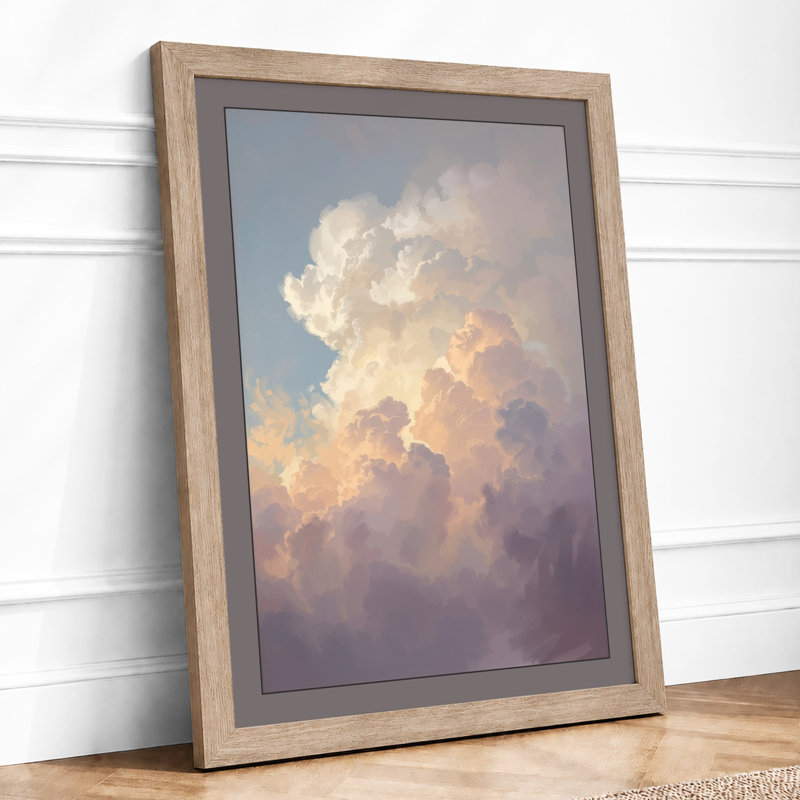Cloud Light Modern - Framed Print, A1 - 84.1 x 59.4 cm, Oak