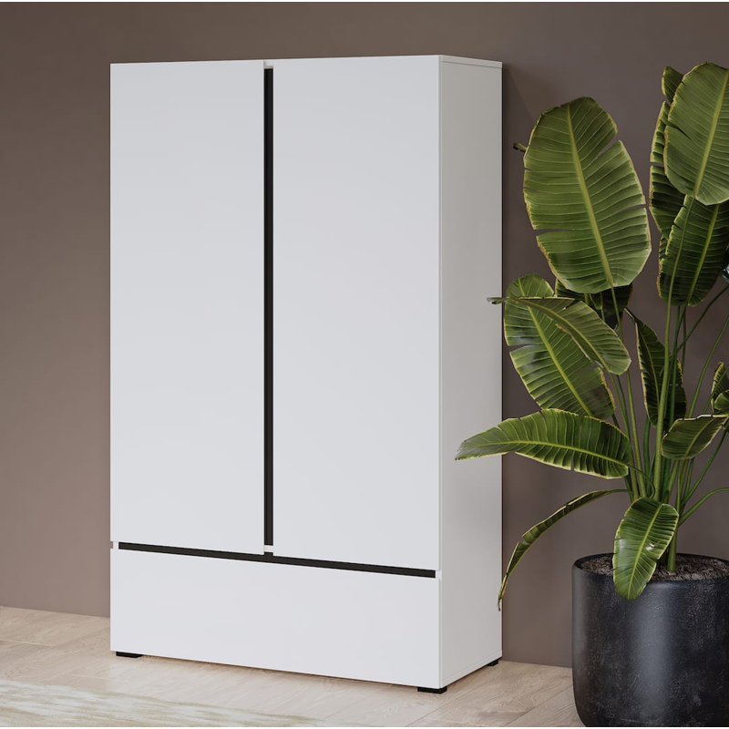 Shamiah 2 Door Manufactured Wood Wardrobe, Oak Artisan