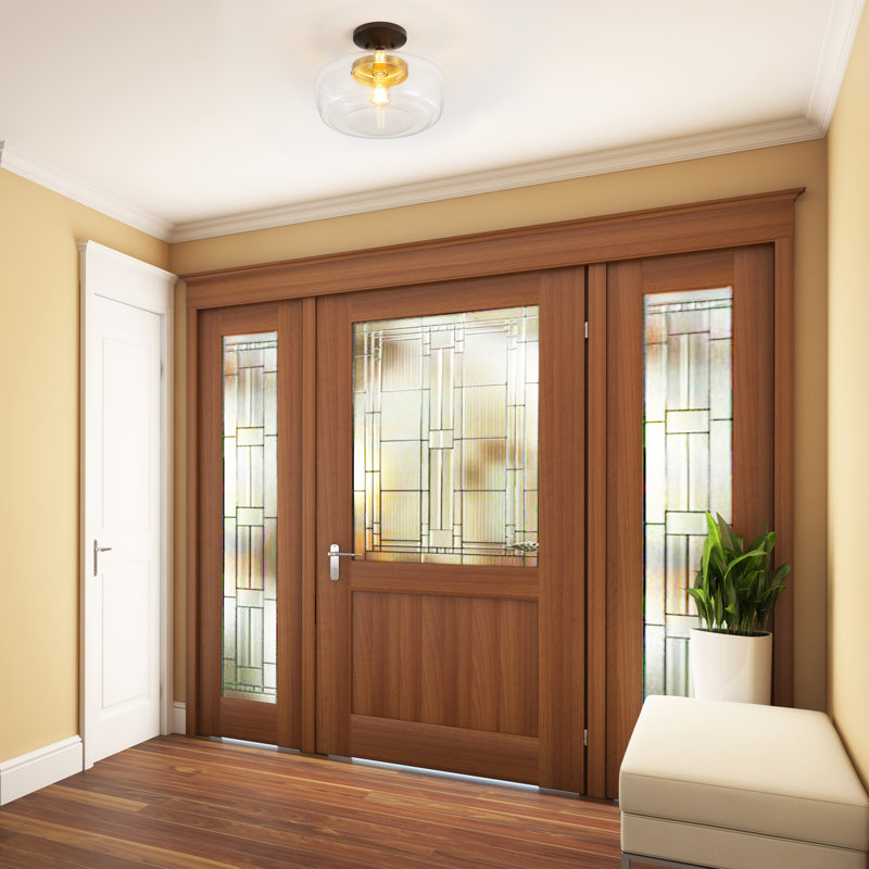 Tatem Glass Semi Flush Mount, Oil Rubbed Bronze/Brass Gold