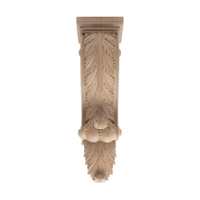 24 in x 7-1/8 in x 6 in Unfinished X-Large Hand Carved Solid Acanthus Leaf Wood Corbel -  Architectural Products by Outwater L.L.C., 3P5.13.00151
